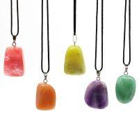 【YF】✴☾  Tumbled Stones Pendants Irregular Necklaces Healing Chakra Charms Jewelry