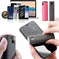 Portable 2 In 1 Phone Screen Cleaner Spray Computer Mobile Screen Dust Remover Microfiber Cloth For iPhone iPad Apple Polish Lens Cleaners