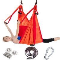 Full Set Aerial Yoga Hammock แขวนเข็มขัดเพดานแผ่น Anti-Gravity ไนลอนพิลาทิส Flying Swing สำหรับ Home GYM ฟิตเนส2.5*1.5M