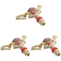 3X Hot New 1/2 Inch Dual Connector 360 Degree Rotate Rocker Arm Water Sprinkler Spray Nozzle Garden Irrigation Sprinkler