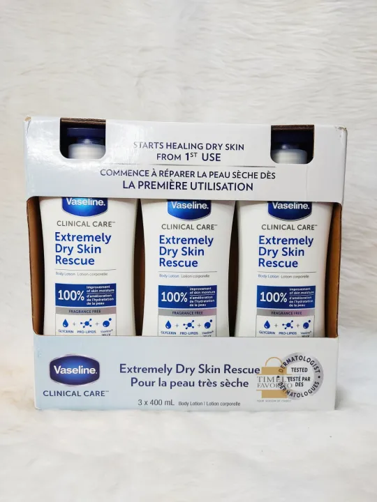 Vaseline Clinical Care Extremely Dry Skin Rescue Body Lotion 3 X 400