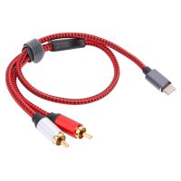 USB Type C Male untuk 2 RCA Male Audio Kabel Adaptor Kabel untuk Xiaomi Huawei Tablet Speaker Amplifier TV