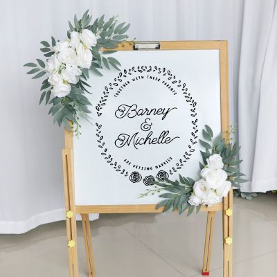 2PCS/Set Wedding Birthday Party Sign Corner Flower Wedding Welcome Decorative Flower Background Arch Flower