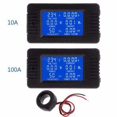 6 IN 1 Digital AC 20A 100A Voltage Energy Meter Voltmeter Ammeter Power Current Panel Watt Combo Indicator 110V 220V LCD O17