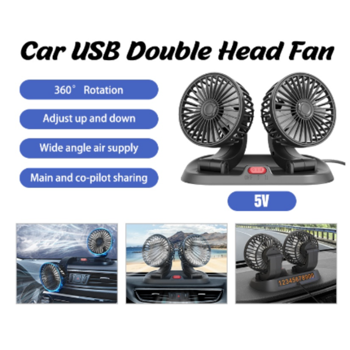 Mini USB Car Fan 2-speed Electric Cooling Fan Air-conditioning Truck ...