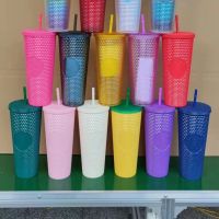 Starbuck Official Store Starbuck Durian Straw Cup Colorful Gradient Powder Large-Capacity Cup Couple Small Fresh Desktop Coffee Drinking Cup Starbuck Tumbler Starbuck Mug