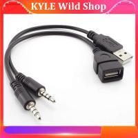 KYLE Wild Shop 3.5mm 4 pole stereo Jack Male to USB 2.0 Type A male female Audio AUX connector Cable OTG Converter Adapter for car