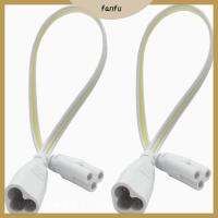 FANFU 2pcs พลาสติกพีวีซีพลาสติก สายไฟเชื่อมต่อหลอดไฟ LED สีขาวขาว ทองแดงทองแดง 3Pin สายเคเบิลเชื่อมโยงสายเคเบิลแบบบูรณาการ ทนทานต่อการใช้งาน 3Pin T5ท่อต่อสายไฟต่อชายและหญิง อุปกรณ์สำหรับช่างไฟฟ้า