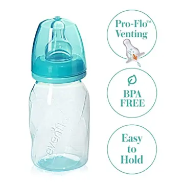 Evenflo Feeding Classic Tinted Plastic Standard Neck Bottles for Baby, Infant and Newborn, Pink/Lavender/Teal, 8 Ounce (Pack of 12)