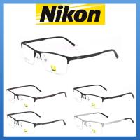 Nikon แว่นตา รุ่น 6342 กรอบเซาะร่อง Square ทรงสี่เหลี่ยม ขาสปริง วัสดุ อลูมิเนียม (สำหรับตัดเลนส์) กรอบแว่นตา สวมใส่สบาย น้ำหนักเบา ไม่ตกเทรนด์ มีความแข็งแรงทนทาน Gouging frame Eyeglass Spring leg joints Aluminium material Eyewear Top Glasses