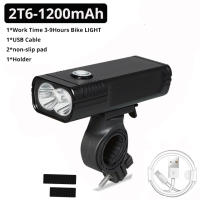 3000LM L2T6 Bicycle Light Waterproof USB Rechargeable Built-In 5200mAh Bike Light Cycling Lamp Torch Handlebar Bike Flashlight