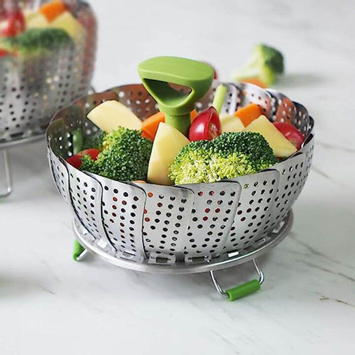Vegetable Rack Steaming Grid Stainless Steel Collapsible Steamer Insert