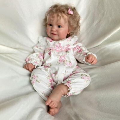 ตุ๊กตาทารกแรกเกิดตุ๊กตาเด็กทารกนุ่มยืดหยุ่นพร้อมผมบลอนด์เรียบเคลื่อนย้ายได้เป็นของขวัญสำหรับเด็ก