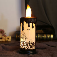 Simulation LED Candles Battery Operated Flameless Pillar Candle Castle Dancing Skull Ghost Hand Halloween Party Decoration Props