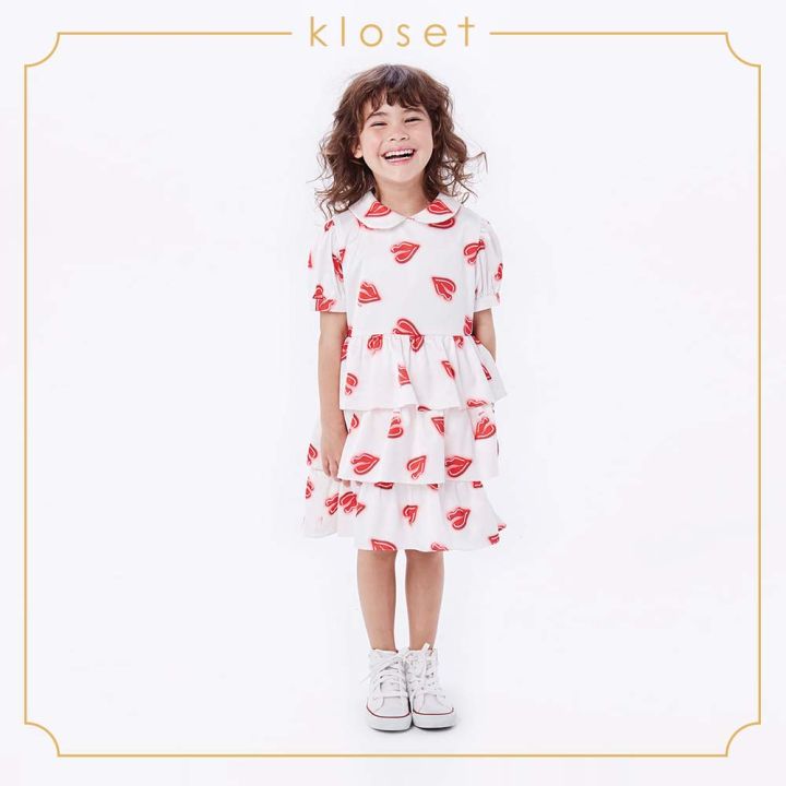 kloset-ss19-kd001-ruffle-printed-dress-ชุดเดรสเด็ก-ชุดเด็ก-เสื้อผ้าเด็ก