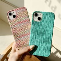 【CC】 Ottwn Fashion Woven Fabric Texture iPhone 14 13 12 X XR XS 7 8 Shockoproof Hard Back Cover