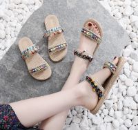 [ethnic] type 2 slippers to outside the cold female new go out sea beach shoes summer