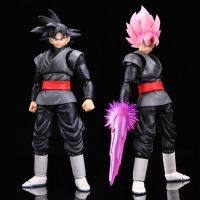 ดราก้อนบอลภาพอนิเมะ Z SHF Son Goku โมเดลโกคูซุปเปอร์ไซย่าสีดำของเล่นรูปจำลองกุหลาบของเล่นของขวัญจาก