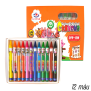 Hộp 12 Cây Bút Sáp Tô 12 Màu Gstar CPR12 Kèm Mẫu 6 Con Vật Cho Bé Tô Màu