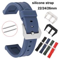 （Bar watchband）สายนาฬิกาซิลิโคนนิ่ม,22มม. 24มม. 26มม. ยางกันน้ำสายรัดสายข้อมือสำหรับเปลี่ยนสำหรับผู้หญิงผู้ชาย