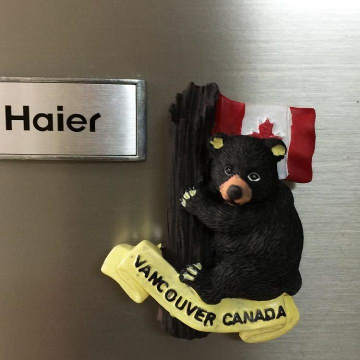 qiqipp-north-american-travel-memorial-three-dimensional-magnet-fridge-magnet-vancouver-maple-leaf-flag-bear-vancouver-canada