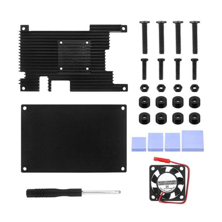 สำหรับ-orange-pi-5เกราะสำหรับกรณีอลูมิเนียมอัลลอยด์-passive-cooling-enclosure-พร้อมพัดลมระบายความร้อนสำหรับ-pi-5-protector-cooler