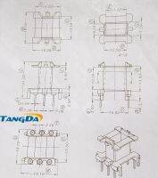 Tangda EE20 EF20 core EE EE20W Bobbin magnetic core + skeleton soft magnetism ferrites 6pin 6P 3+3 Transformers Widen vertical