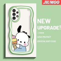 JIUMOO เคส A04s A13กาแลคซีปลอกสำหรับ Samsung 5G น่ารักจาก Sanrio Pochacco สร้างสรรค์ขอบครีมเคสโทรศัพท์แบบใสนิ่มเคสซิลิโคนแฟชั่นเคสป้องกันโปร่งใสกันกระแทกเลนส์กล้องถ่ายรูป