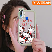 YIWESAN เคสสำหรับ VIVO Y91 Y91i Y95การ์ตูนน่ารัก Hello Kitty สีสันสดใสใหม่เลนส์กล้องถ่ายรูปสัตว์ประหลาดน้อยเคสมือถือโปร่งใสกันกระแทกใสเรียบง่ายกรอบป้องกันซิลิโคน