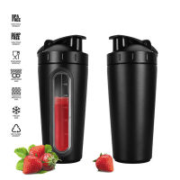 700ml28OZ BPA Free Stainless Steel Protein Shaker with Mixing Ball Leakproof Sport Water Bottle Gym Tumbler