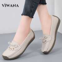 VIWANA รองเท้าส้นเตี้ยสำหรับผู้หญิงสไตล์เกาหลีรองเท้ารองเท้าสวมส้นเตี้ยสีดำ Comfort รองเท้าผู้หญิงพื้นรองเท้านุ่มรองเท้าลำลองพลัสไซส์35ถึง41