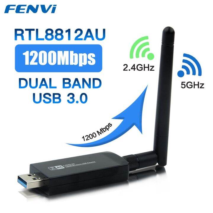 Dual Band 1200mbps Usb Rtl8812au Wireless Ac1200 Wlan Usb30 Wifi Lan Adapter Dongle 80211ac 6123