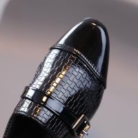 ✥✱  Baby boy pointed black shoes black boys dress British cuhk children performance trend the new western style 2022