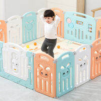 Baby Playard พับได้ในร่มเด็กวัยหัดเดิน Crawling Safety Playpen Play Gate Yard for Home Pink White Green