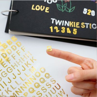 1pcs Bronzing Student Scrapbook Sticker Reward Number Letter DIY Handmade Diary Hand Ledger R Decoration Kawaii Sticker