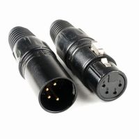 1ชิ้น XLR 4-Pin ไมค์โปรปลั๊กตัวเชื่อมต่อสายเคเบิลเพลง