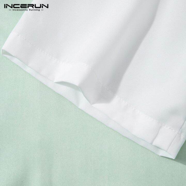 incerun-เสื้อเชิ้ตลําลอง-แขนสั้น-พิมพ์ลาย-สไตล์ชายหาด-ติดกระดุม-สําหรับผู้ชาย