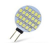 【HOT SALE】 vilru3 10ชิ้น G4 DC12v โคมไฟคริสตัลแบน Led 24SMD G4 LED 12V DC แบบแบน G4วงกลม G4กระจก Dc12v