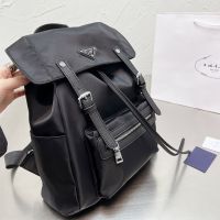 Spring 2023 Pradaˉnew nylon backpack for men and women with simple drawcord large capacity travel bag backpack backpack