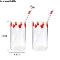 【CW】●┇☢  1pc 300ML Strawberry Glass Cup With  Resistant Mug Drinking