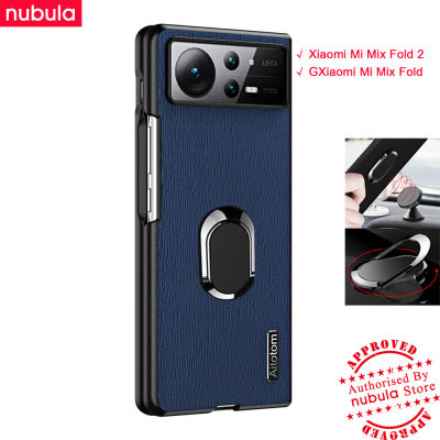 NUBULA เคส Xiaomi Mi Mix Fold 2 | Mi เคสพับแบบพับผสมผิวเปลือกไม้ให้ความรู้สึกหนัง Hp พับ2เคสกันกระแทกมือถือฟรีที่ขาตั้งสายคล้องมือรถยนต์สำหรับ Mi Mix Fold 2