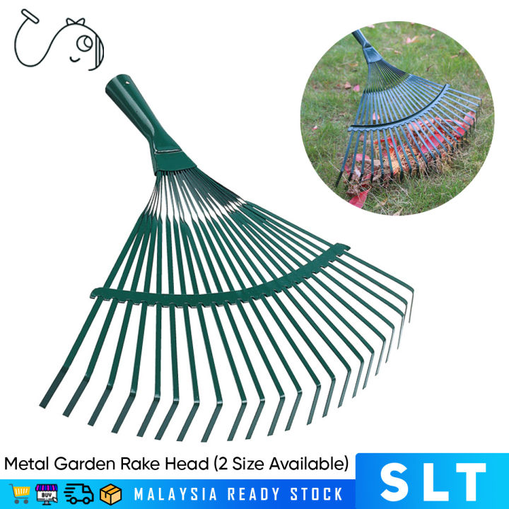 SLT Fan Shape Metal Garden Lawn Rake Head Pencakar Daun Sampah Besi ...