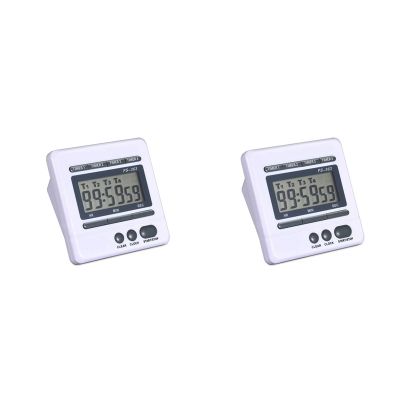 2X Digital Countdown Timer 4 Channel Count Up Down Kitchen Cooking Timer Clock