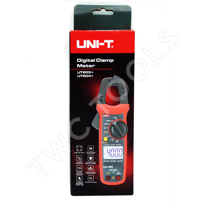 uni-t-ut204-แท้-ที่ร้านtwctools-คลิปแอมป์-แคลมป์มิเตอร์ดิจิตอล-วัด-ac-dc-คาปา-รีซีส-อุณหภูมิ-รุ่น-ut204-204-ut204-กิ๊ปแอมป์-คีบแอมป์