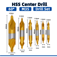 U50ชุด Countersink Bits 60องศาเจาะ Center COMBINATION hss 6 pcs 1.0-5mm โลหะ centralization เจาะ bit bubububut w6542 M35