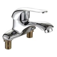 Old-fashioned double-hole washbasin washbasin faucet hot and cold water household bathroom two or three-hole washbasin dual-use switch