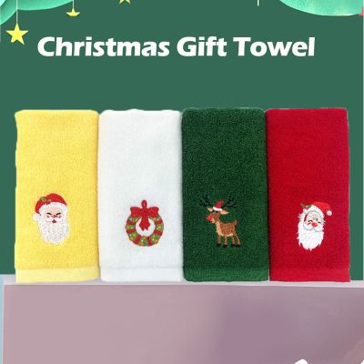 ผ้าเช็ดตัวจานของขวัญคริสต์มาส ABL ดีไซน์ผ้าเช็ดมือ100% ห้องน้ำลวดลายตกแต่งผ้าฝ้ายบริสุทธิ์คริสต์มาส/หลากสี