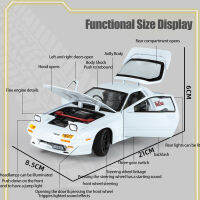124จำลองมาสด้า RX7อัลลอยรุ่นรถด้วยเสียงและแสงสามความเร็วพวงมาลัยรถของเล่นของเล่นสำหรับเด็กของขวัญของสะสม
