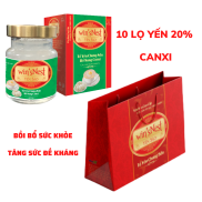 Combo 10 Lọ Yến Sào cao cấp win snest Tổ Yến Chưng Sẵn Bổ Sung Canxi 20%