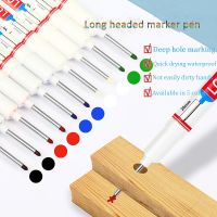 1/6pcs 20mm Deep Hole Long Nib Head Markers Waterproof permanente White pen Perforating Pen Woodworking Decoration Multi-Purpose Highlighters Markers